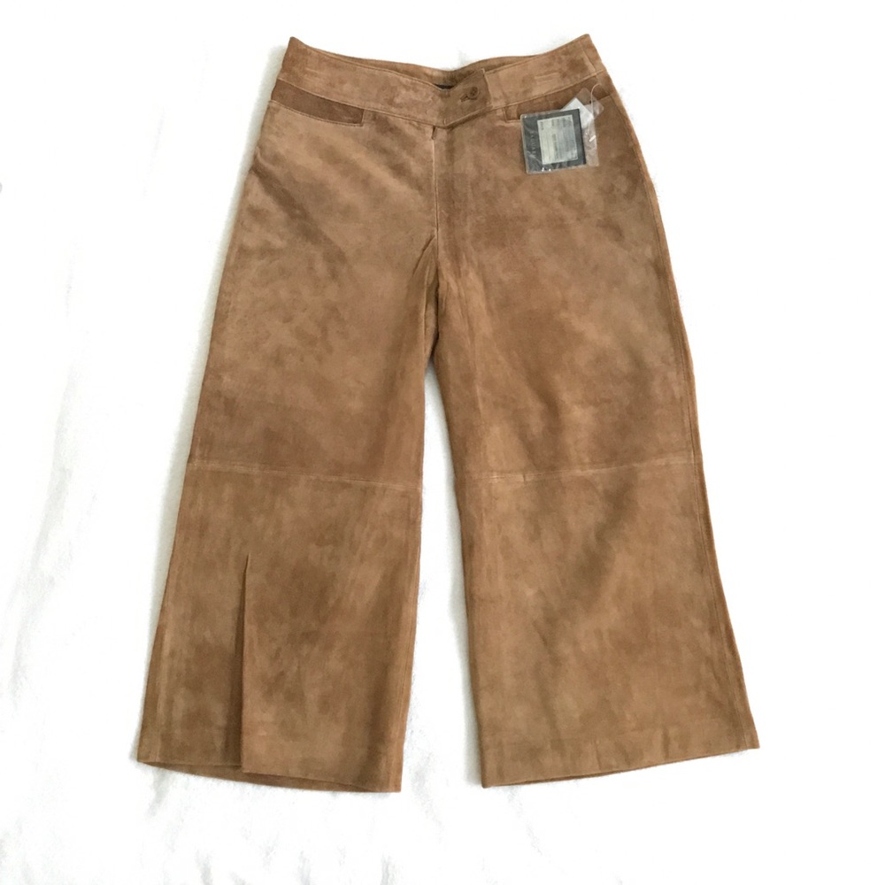 SAGUARO Suede cropped Culottes Gaucho pants NWT - Picture 3 of 8
