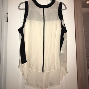 Black and white dressy tank top