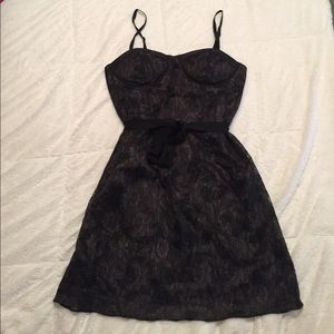 Black lace dress with ribbon