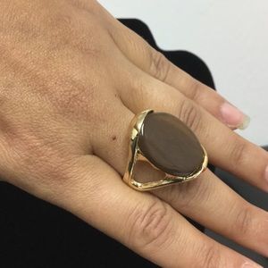 New Beautiful Gold Costume Ring with Brown Stone