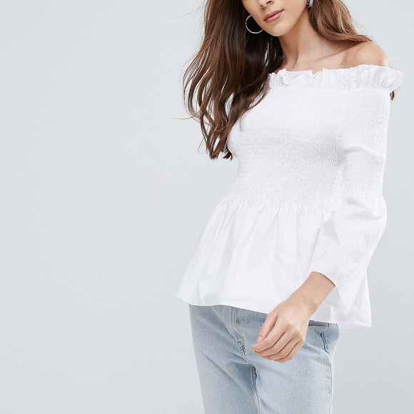 OFF SHOULDERS PEPLUM TOP - Picture 2 of 3