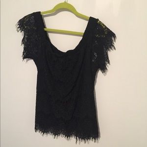 NWOT Black Lace off the shoulder top