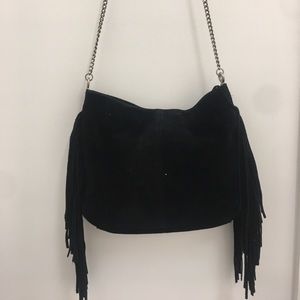 Black mini suede bag