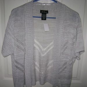 La Serissa Gray Pointel Shrug Bolero LARGE NEW