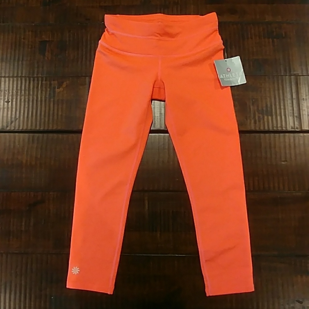 Athleta Capri bright orange brand new XXS