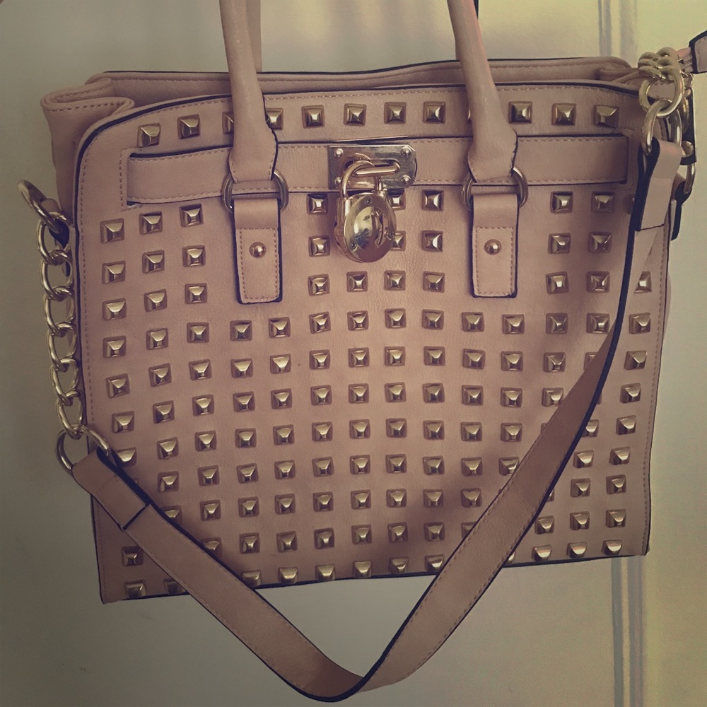 NWOT✨Pink studded 100% pvc tote ✨