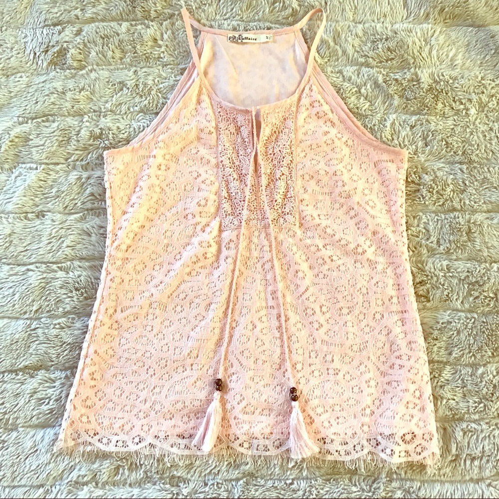 ✨Laffaire Pink Top with Fray Detail✨