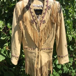 Leather beaded jacket