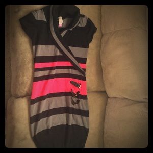 No Boundaries black and pink sweater dress