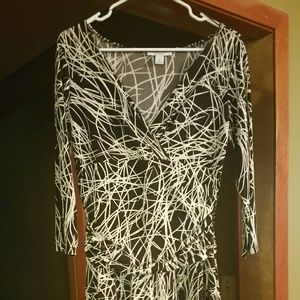 A brown and beige colored dress