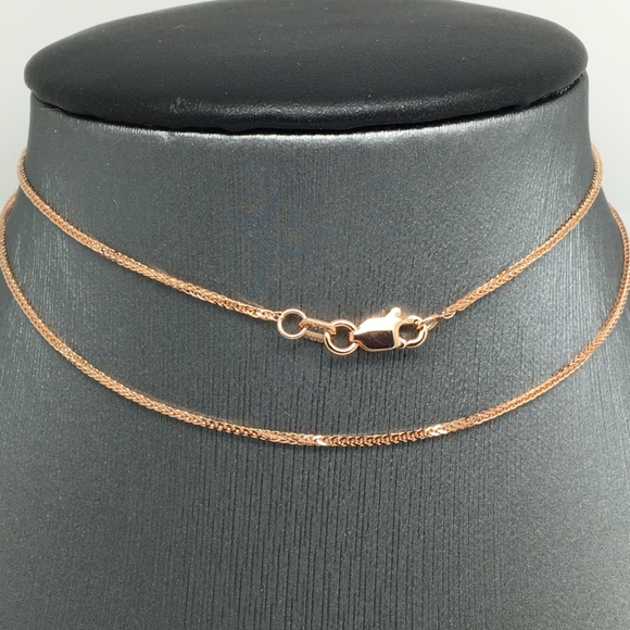 14K Rose Gold Foxtail Chain 18 inches ~0.70mm
