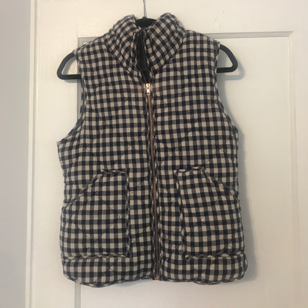 Plaid navy blue vest