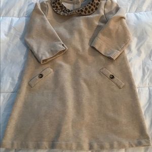 Janie and Jack Dress w/ leopard collar. Size 4.