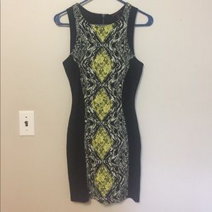 Black, white and yellow night out dress!