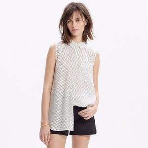 Madewell | Silk Sleeveless Composer Shirt in Star
