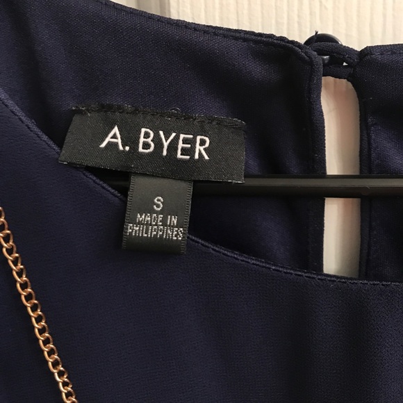 Navy blue dress with attached necklace! - Picture 3 of 4