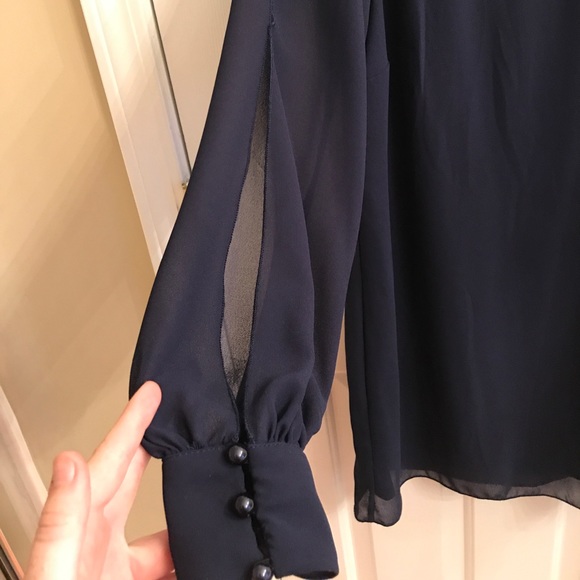 Navy blue dress with attached necklace! - Picture 4 of 4