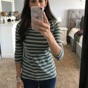 Striped boat neck shirt