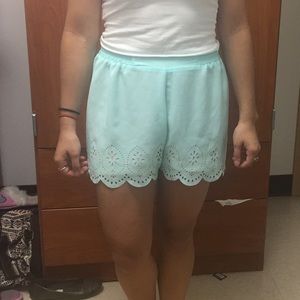 Mint green shorts