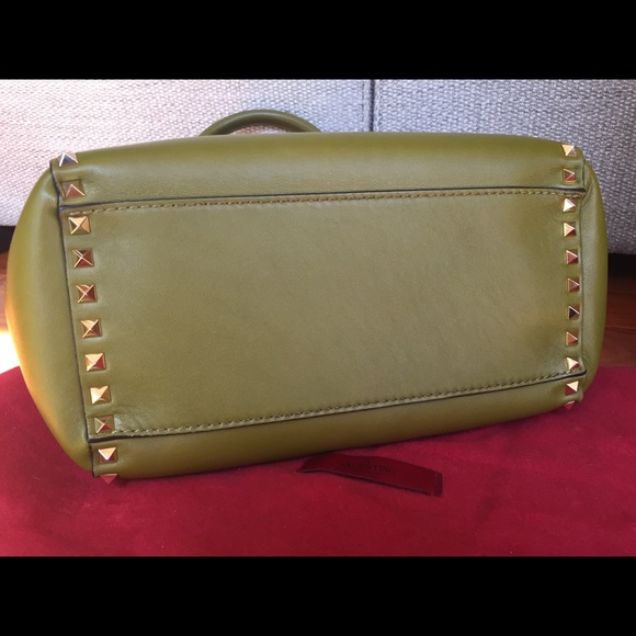Valentino Rockstud double handle olive green bag - Picture 3 of 8
