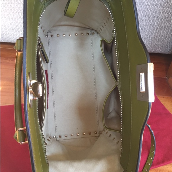 Valentino Rockstud double handle olive green bag - Picture 6 of 8