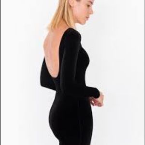 Black velvet long sleeve dress