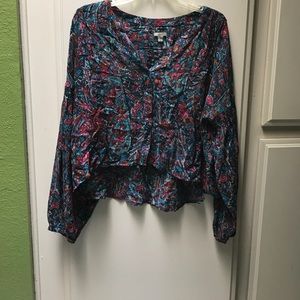 Urban Outfitters crop cut floral blouse