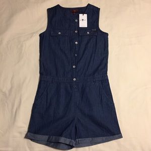Girls Size Medium 7 For All Mankind Romper New NWT
