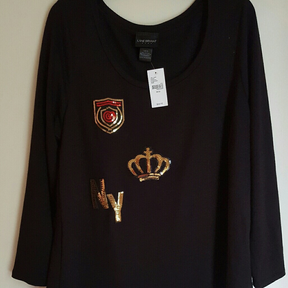 Lane Bryant Women's Plus Size  Black Top
