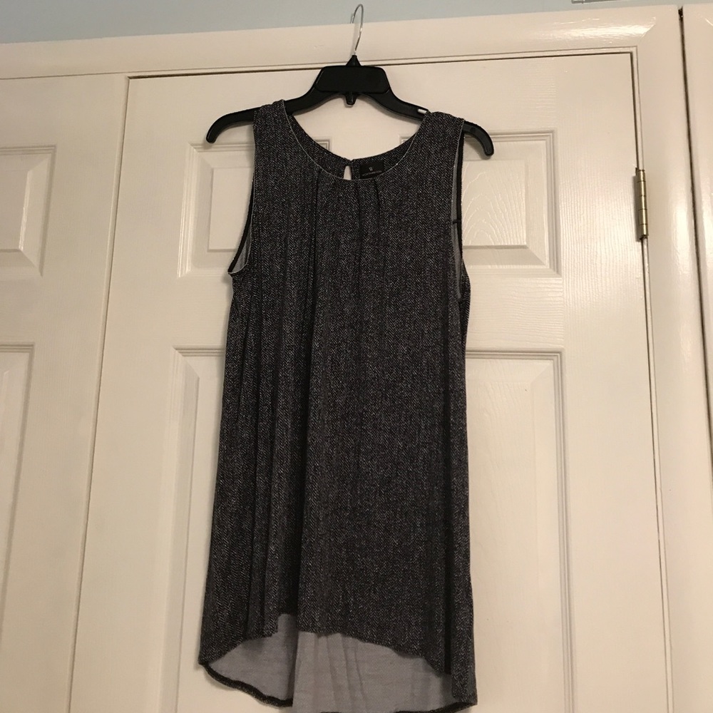 Black tweed sleeveless top