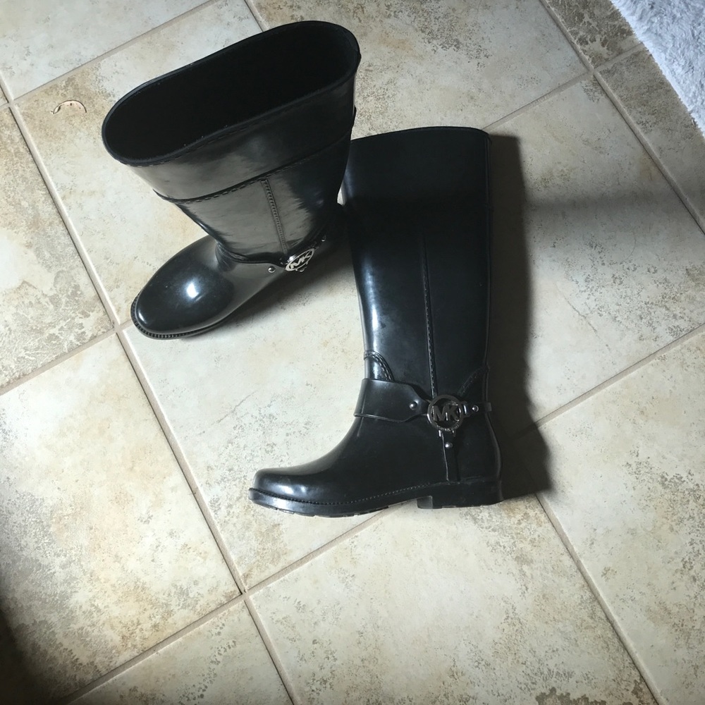 Michael Kors black rain boots