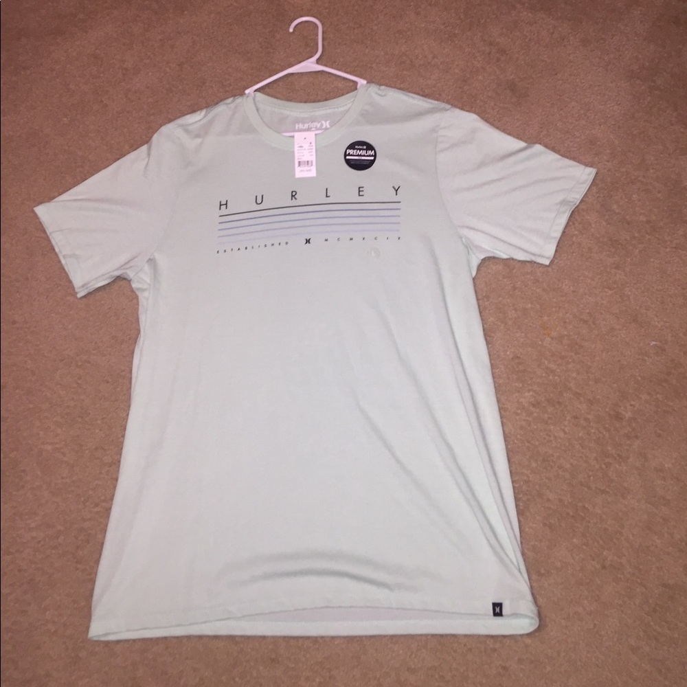 Hurley premium tee shirt. (aqua green)