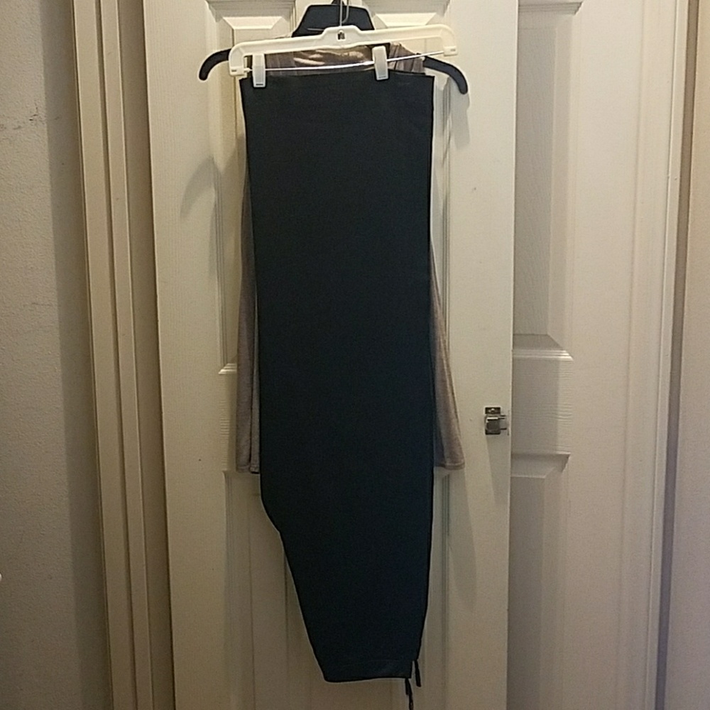 Black Satin wide leg pants