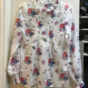 White floral sheer top