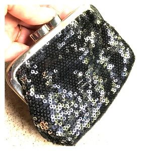 BLACK SEQUINED VICTORIA SECRET COIN PURSE