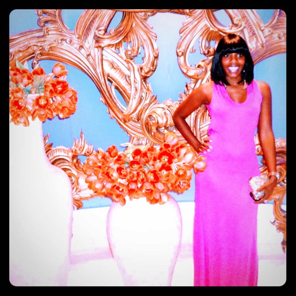 ****SOLD****Mango pink long Dress Size SM