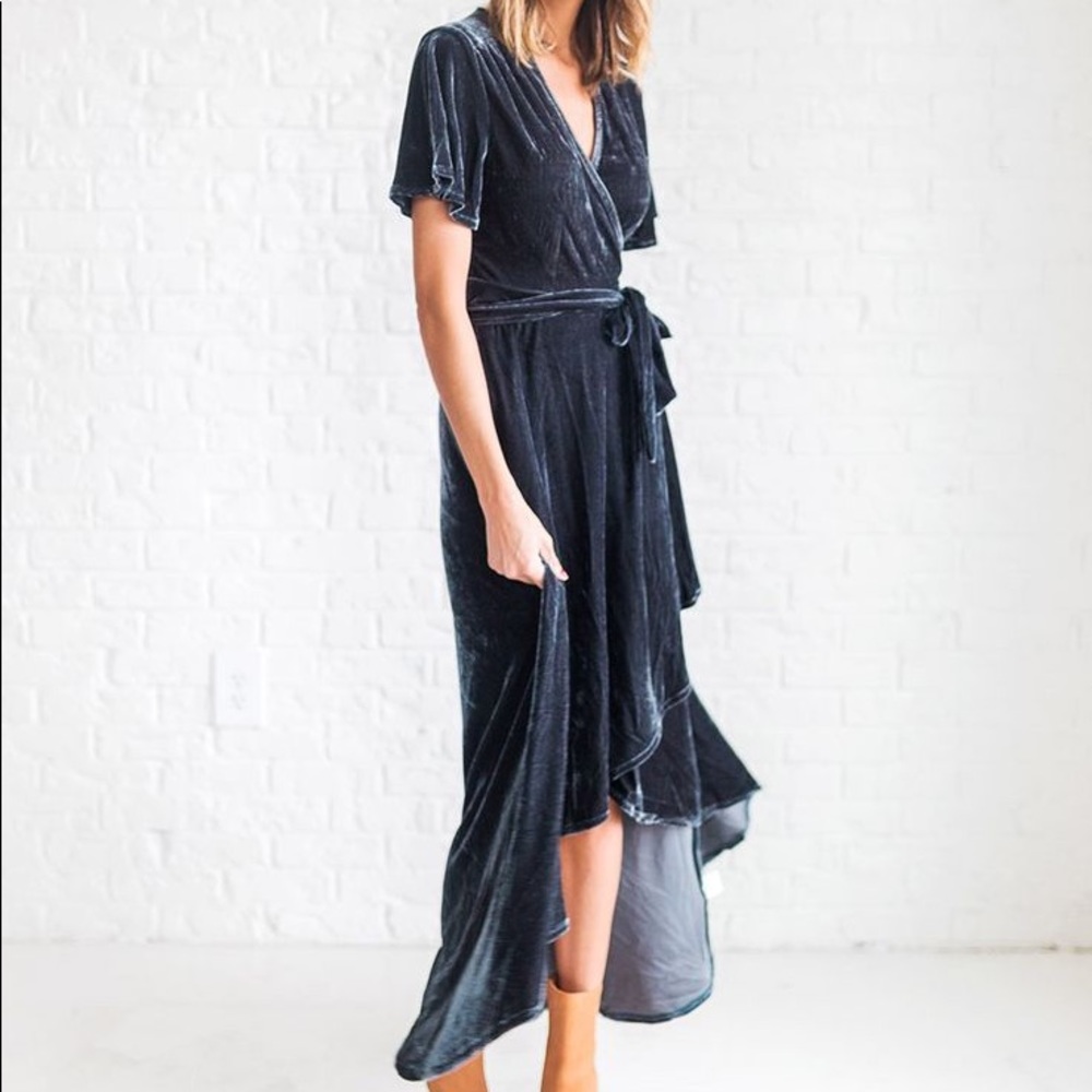 Clad & Clpth Vellvet Wrap Dress