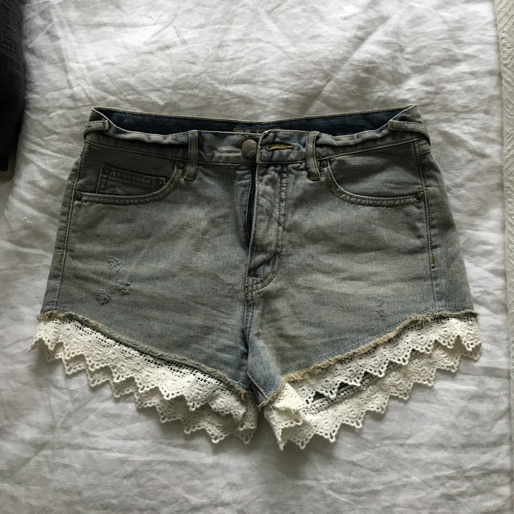 Free People High Waisted Denim Shorts