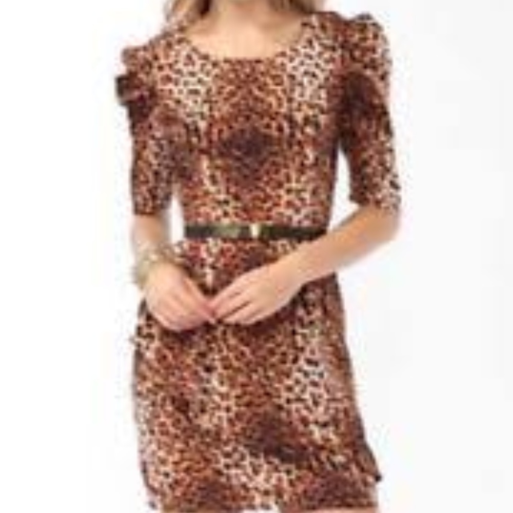 Forever 21 Cocktail Animal Print Dress