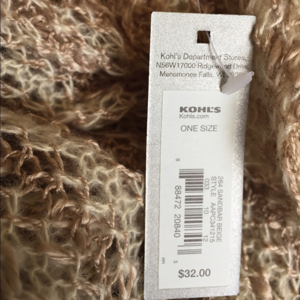 🔴3/$15 Infinity scarf tan/cream acrylic - Picture 4 of 4