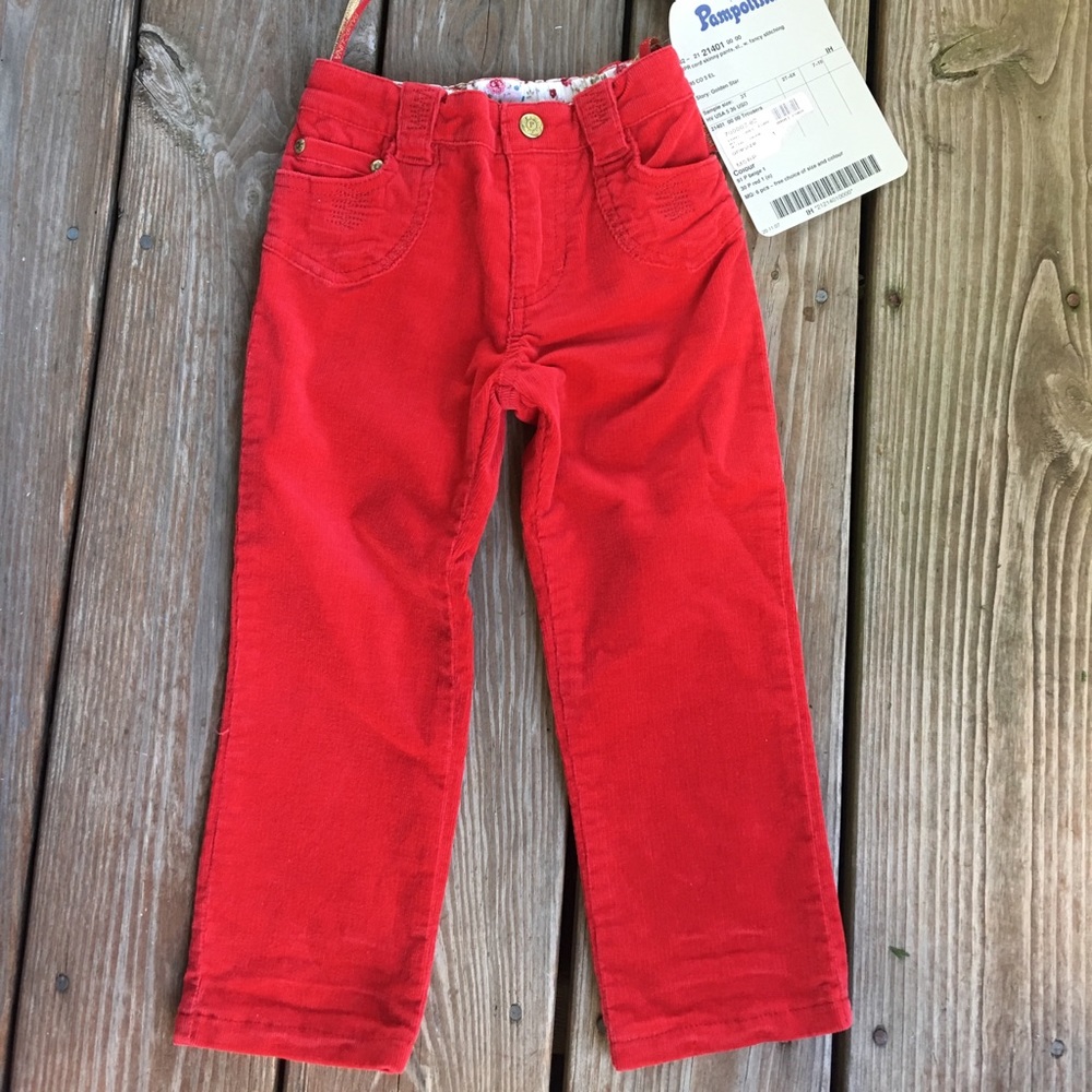NWT Pampolina Red Corduroy Skinny Pants