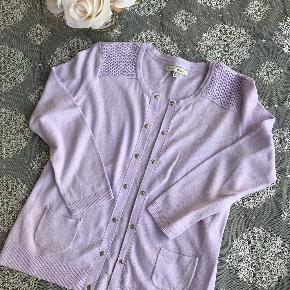 Laura Ashley lilac cardigan  worn once!!!