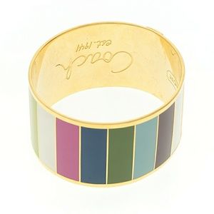 Coach Legacy Stripe Multicolor Enamel Bangle Cuff