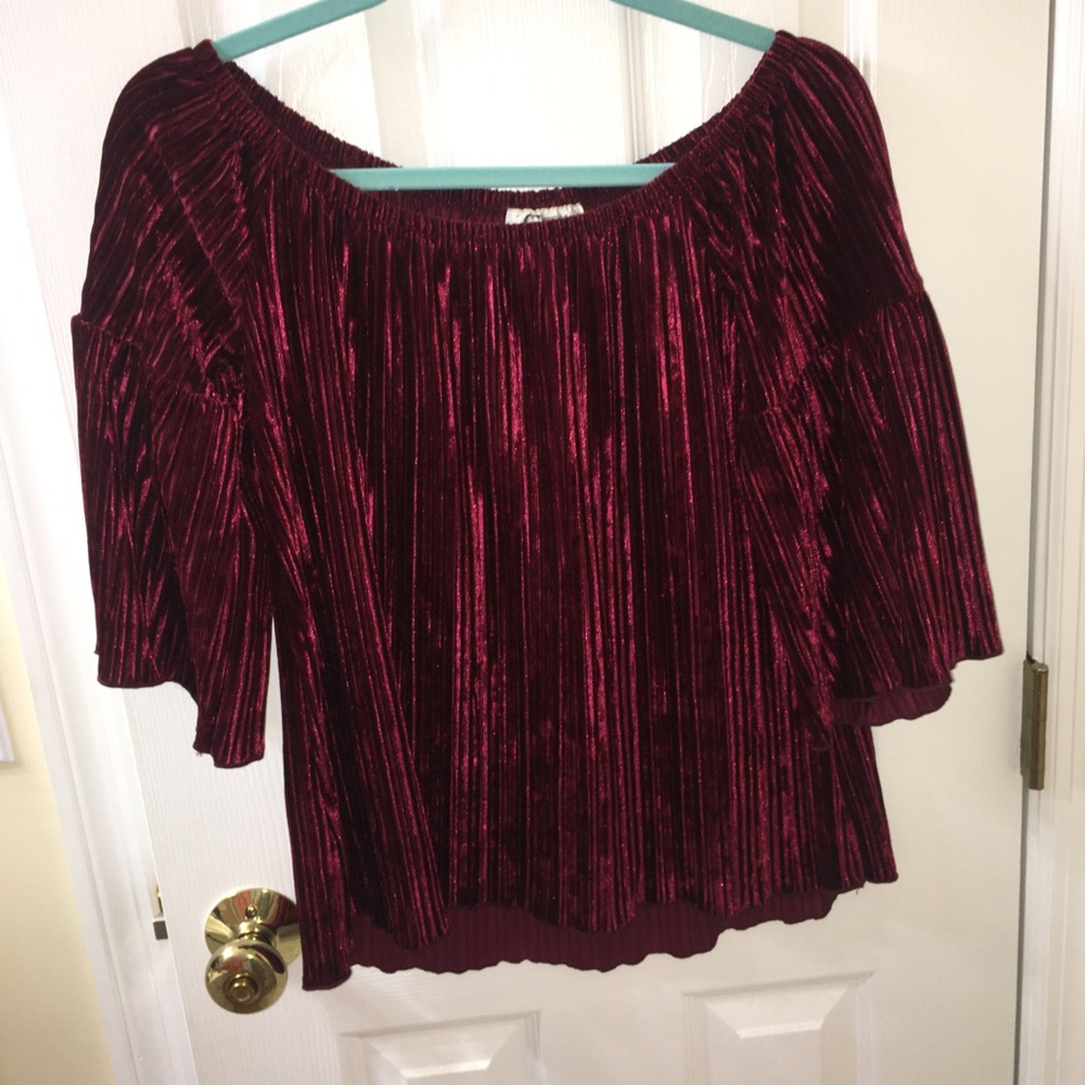 Crushed Velvet off the shoulder top