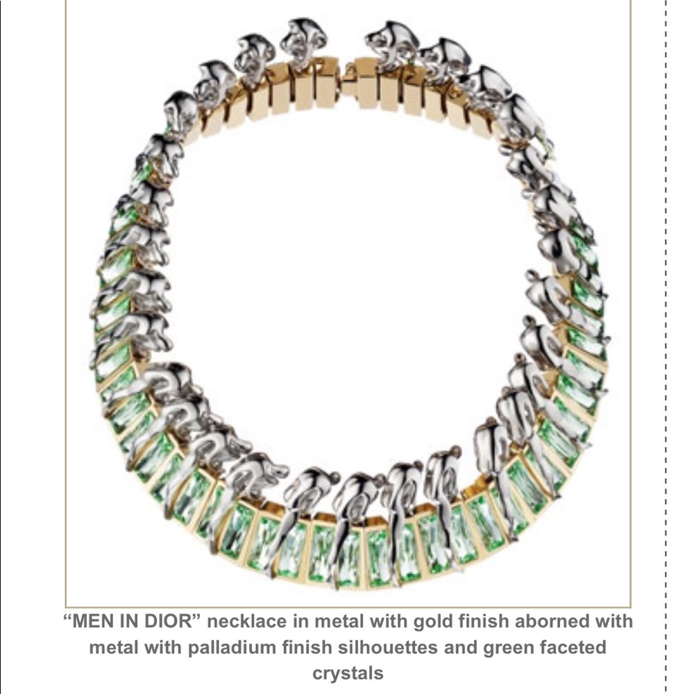 RARE Dior "Men In Dior" Pink Crystal Necklace - Picture 7 of 8