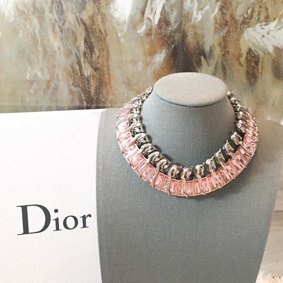 RARE Dior "Men In Dior" Pink Crystal Necklace - Picture 2 of 8