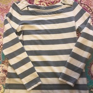 Ann Taylor Loft small zipper boatneck top EUC