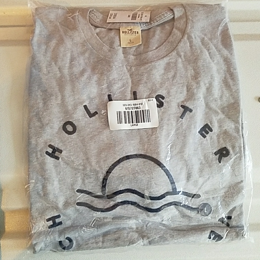 Hollister Men’s Tee Grey Large