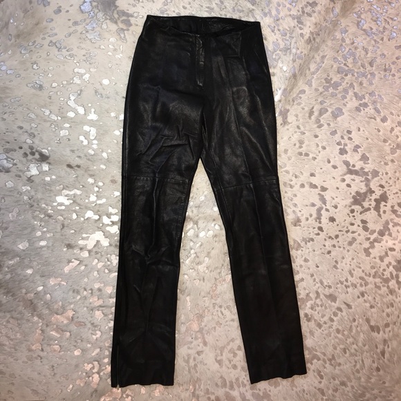 Pre owned and worn BeBe Leather Pants, size 4 - Picture 1 of 5