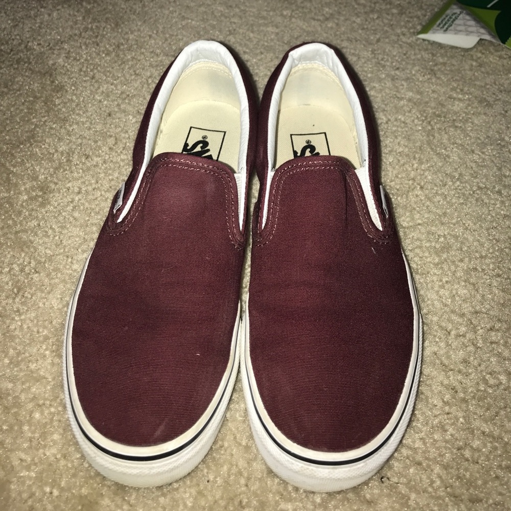 Burgundy Slip On Vans